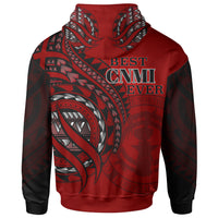 Northern Mariana Islands Zip Hoodie Red Polynesian Patterns Best CNMI Ever - Polynesian Pride