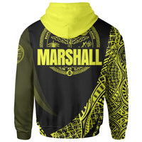 Marshall Islands Hoodie Yellow Polynesian Patterns Sport Style - Polynesian Pride