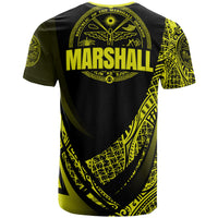 Marshall T Shirt Yellow Polynesian Patterns Sport Style - Polynesian Pride