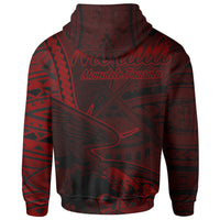 American Samoa Hoodie Nuuuli Polynesian Red Patterns - Polynesian Pride