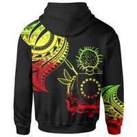 Cook Islands Hoodie Cook Islands Tatau Reggae Patterns With Coat ofrms - Polynesian Pride