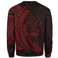 Cook Islands Sweatshirt - Wings Style Red Color - Polynesian Pride