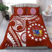 (Custom Personalised) Cook Islands Tatau Bedding Set Symbolize Passion Stars Version Red LT13 - Polynesian Pride