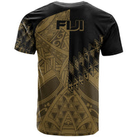 Fiji T Shirt Gold Color Symmetry Style - Polynesian Pride