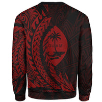Guam Sweatshirt - Wings Style Red Color - Polynesian Pride