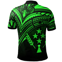 Kosrae State Polo Shirt Green Color Cross Style - Polynesian Pride
