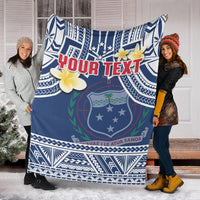(Custom Personalised) Samoa Premium Blanket Samoan Plumeria Flowers Mix Polynesian Pattern LT14 - Polynesian Pride