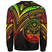 Marshall Islands Sweatshirt - Cross Style Reggae Color - Polynesian Pride