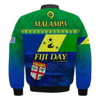 Malampa Fiji Day Bomber Jacket Vanuatu Polynesia mix Flowers LT13 - Polynesian Pride