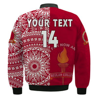 (Custom Text And Number) Beulah Tonga College Bomber Jacket Class Of Year Tongan Ngatu Pattern LT14 - Polynesian Pride
