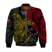 Papua New Guinea Bomber Jacket Raggiana Birds Of Paradise Happy 47th Independence Day LT13 Unisex Black - Polynesian Pride