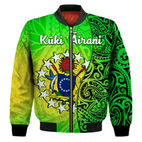 Cook Islands Bomber Jacket Cook Islands Coat Of Arms Turtle Polynesian LT14 Unisex Green - Polynesian Pride