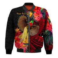 (Custom Personalised) Papua New Guinea Bomber Jacket Bird of Paradise LT13 - Polynesian Pride
