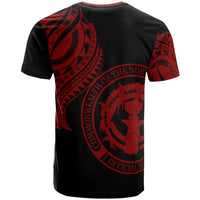 Northern Mariana Islands Custom T Shirt Northern Mariana Islands Tatau Red Patterns - Polynesian Pride