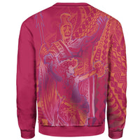 Hawaii Sweatshirt - King Of Hawaii With Hawaiian Girls Pink Version - Polynesian Pride