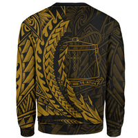Tokelau Custom Personalised Sweatshirt - Wings Style Gold Color - Polynesian Pride