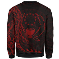 Pohnpei Sweatshirt - Polynesian Pattern Style Red Color - Polynesian Pride
