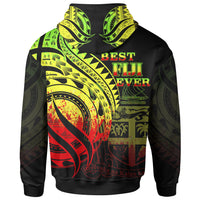 Fiji Zip Hoodie Reggae Polynesian Patterns Best Fiji Ever - Polynesian Pride