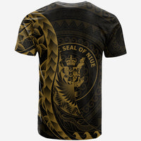 Niue T Shirt Polynesian Pattern Style Gold Color - Polynesian Pride