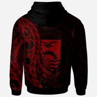 Kiribati Hoodie Custom Polynesian Pattern Style Red Color - Polynesian Pride