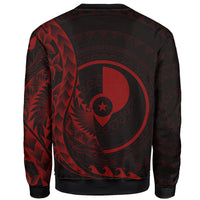 Yap Sweatshirt - Polynesian Pattern Style Red Color - Polynesian Pride