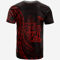 Fiji T Shirt Custom Polynesian Pattern Style Red Color - Polynesian Pride