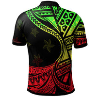 Pohnpei Polo Shirt Plumeria Flowers Raggage Version - Polynesian Pride