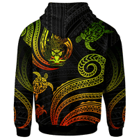 Solomon Islands Hoodie Polynesian Turtle With Pattern Reggae - Polynesian Pride