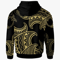 Nauru Zip Hoodie Hammerhead Shark Tribal Pattern - Polynesian Pride