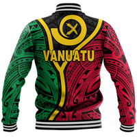 Vanuatu Baseball Jacket Tribal Vanuatu Coat Of Arms Flag Style LT9 - Polynesian Pride