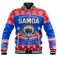 (Custom Personalised) Samoa Tribal Polynesian Christmas Vibe Baseball Jacket LT9 Unisex Blue - Polynesian Pride