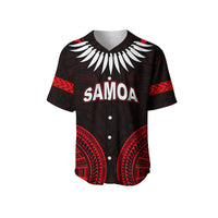 (Custom Personalised) Samoa Ula Nifo Tribal Baseball Jersey Red Style LT6 - Polynesian Pride