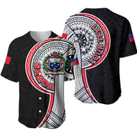 (Custom Personalised) Samoa Tribal Tattoo Baseball Jersey No.4 LT6 Black - Polynesian Pride