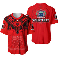 (Custom Personalised) Samoa Tribal Tattoo Coat Of Arms Baseball Jersey No.1 LT6 Red - Polynesian Pride