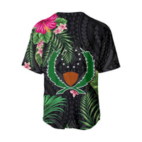 Pohnpei Micronesia Baseball Jersey Tropical Flowers Version 02 LT13 - Polynesian Pride
