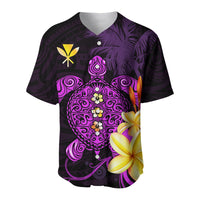 Hawaii Turtle Baseball Jersey Hawaiian Flowers Version Purple Elegant LT13 - Polynesian Pride