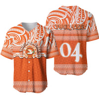 (Custom Personalised) Tailulu College Baseball jersey Tonga Patterns LT6 Orange - Polynesian Pride