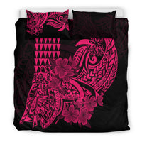Hawaii Kakau Bedding Set Polynesian Floral Tribal Pink Version LT9 - Polynesian Pride