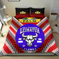 Mate Ma'a Tonga Bedding Set Leimatu'a Bulls Creative Style - Red NO.1 LT8 - Polynesian Pride