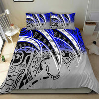 Polynesian Bedding Set - Tropical Leaf Blue Gray Style - Polynesian Pride