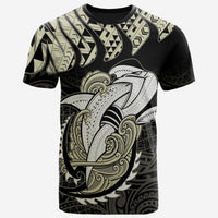 Hawaii Polynesian Aumakua Hammerhead Shark T Shirt Cloud Style Beige - Polynesian Pride