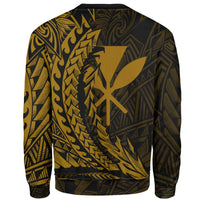 Hawaii Kanaka Maoli Custom Personalised Sweatshirt - Wings Style Gold Color - Polynesian Pride