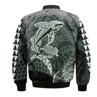 (Custom Personalised) Hawaii Bomber Jacket Shark and Turtle Mix Kakau LT9 - Polynesian Pride