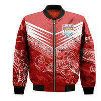 (Custom Personalised) Tonga Mate Ma'a Rugby Kupesi Bomber Jacket LT9 Unisex Red - Polynesian Pride