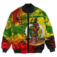 Vanuatu Independence Day Grunge Bomber Jacket LT10 Unisex Yellow - Polynesian Pride