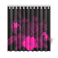 Hawaii Turtle Map Hibiscus Shower Curtain - Pink - Polynesian Pride