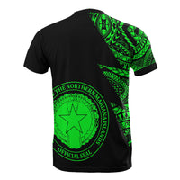 Northern Mariana Islands T Shirt Micronesian Pattern Green Flash Style - Polynesian Pride