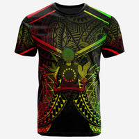 Cook Islands T Shirt Polynesian Seal With Reggae Line Style Unisex Black - Polynesian Pride