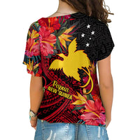 (Custom Personalised) Papua New Guinea Cross Shoulder Shirt Bird of Paradise LT13 - Polynesian Pride