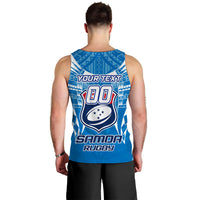 (Custom Personalised) Samoa Rugby Toa Samoa Blue Style Men Tank Top - LT2 - Polynesian Pride